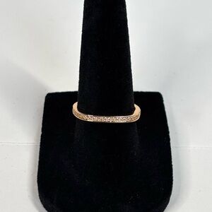 18k rose gold-plated square face pave ring